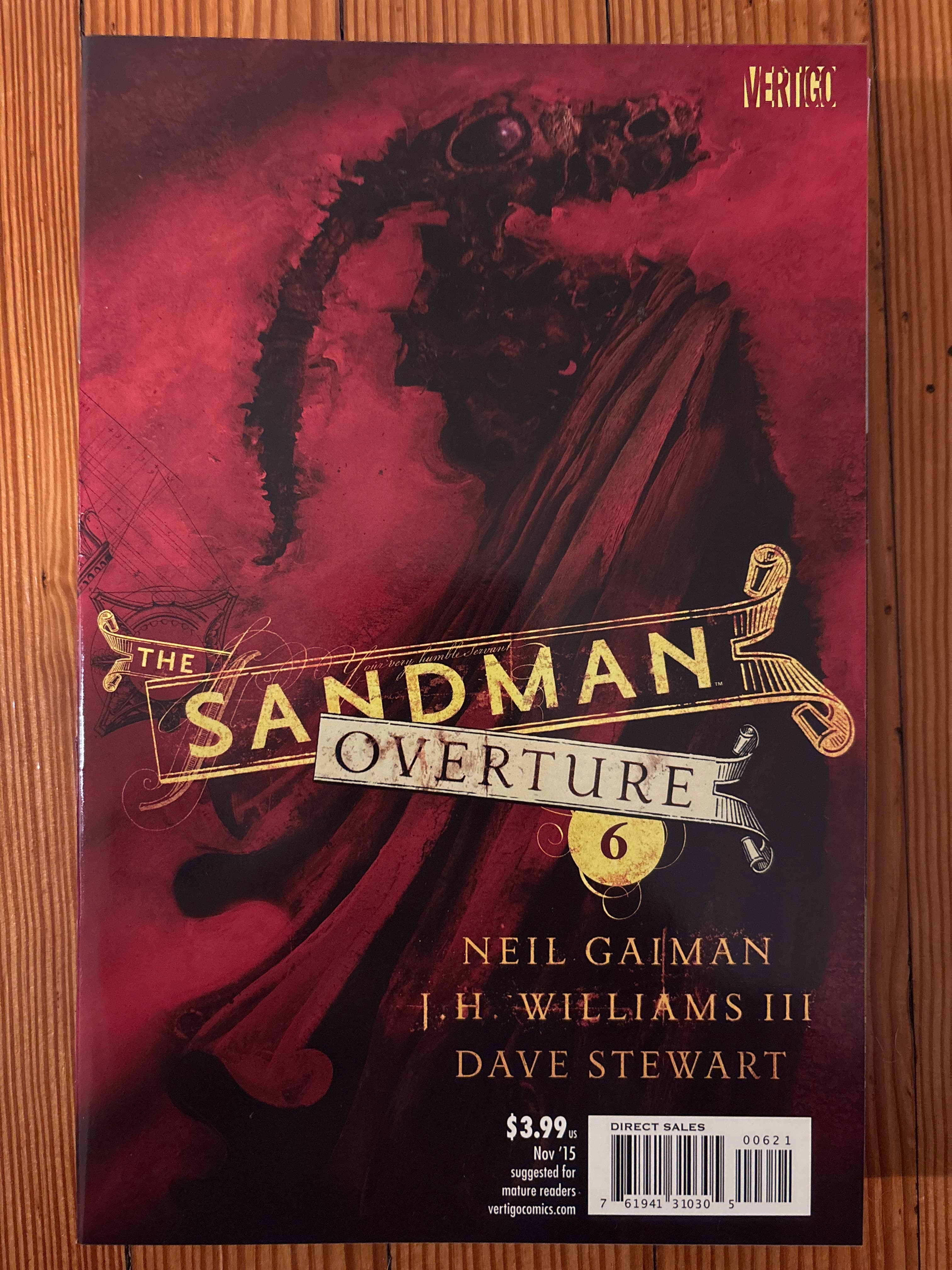 Cover of The Sandman: Overture (2013) #6 — J. H. Williams III Cover